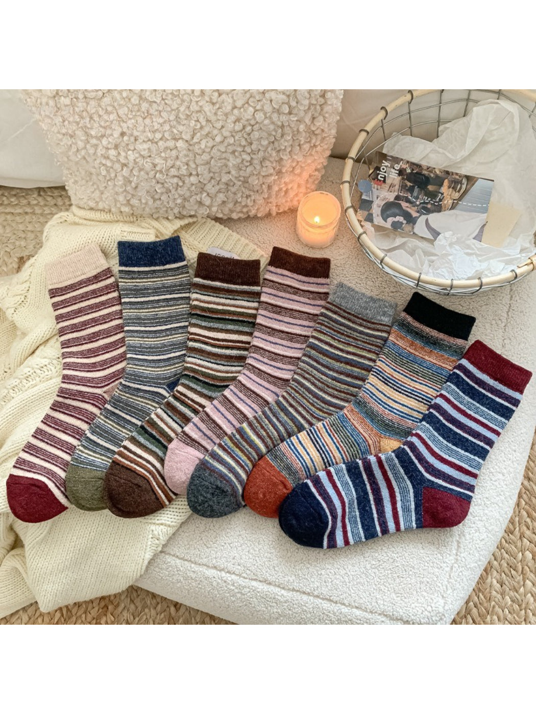 Rufia - Multicolor Stripe Crew Socks
