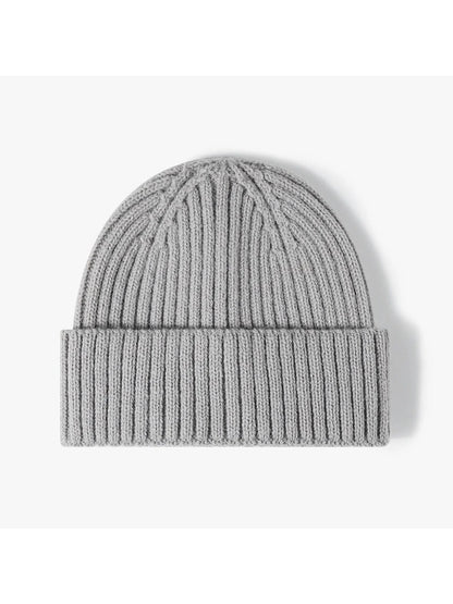 Haila - Solid Ribbed Cuffed Knit Beanie