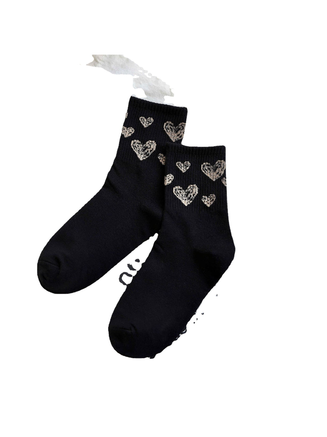 Rufia - Sketch Heart Motif Crew Socks