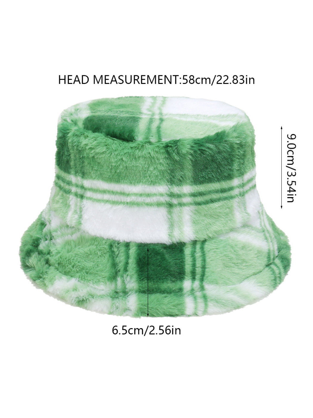 Haila Plaid Fuzzy Bucket Hat