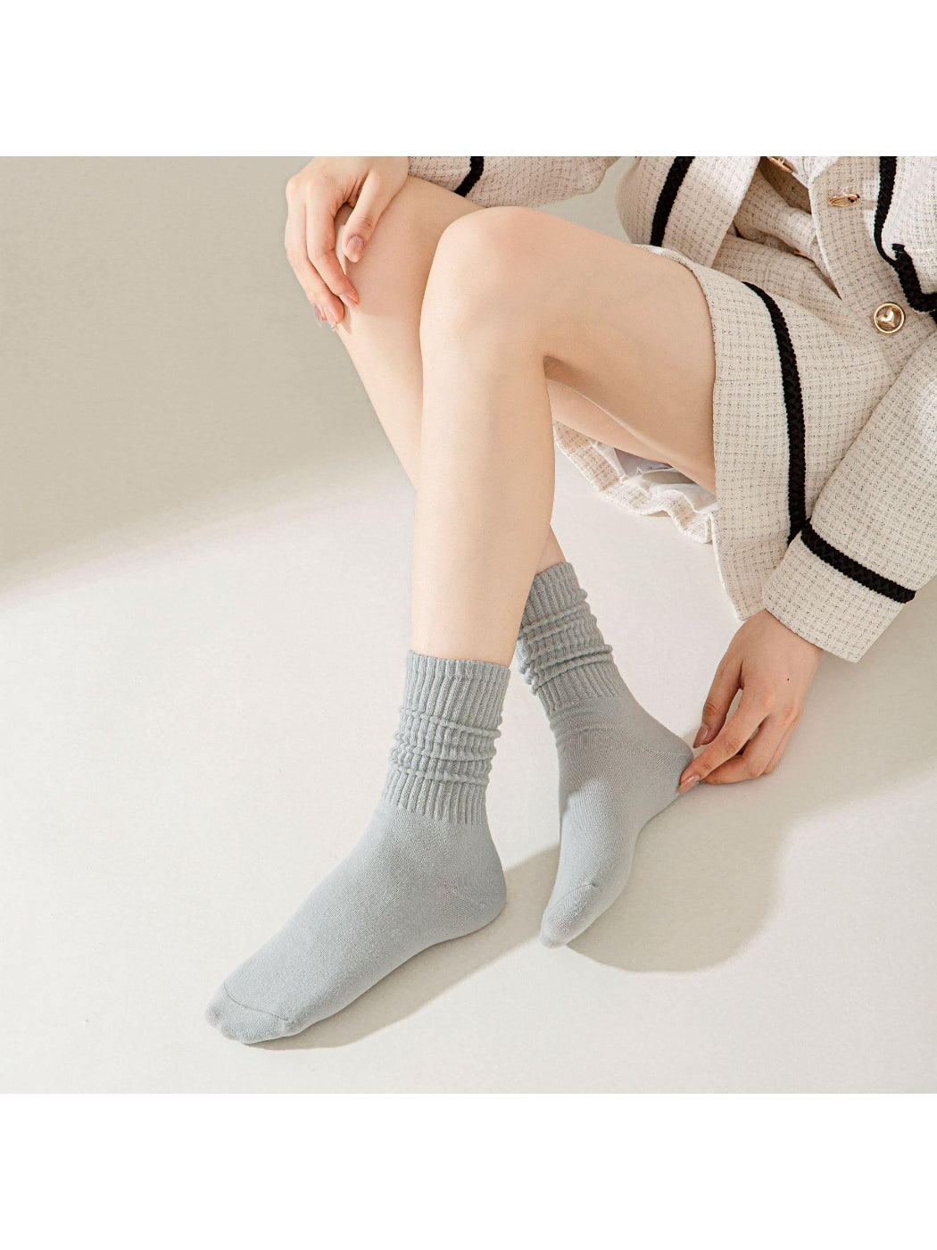 Rufia - Solid Tone Ribbed Crew Socks product image 3