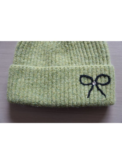 Haila - Knitted Beanie with Butterfly Embroidery