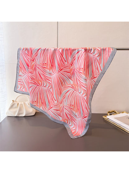 Scarvii Coral Palm Leaf Square Scarf