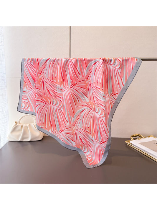 Scarvii Coral Palm Leaf Square Scarf