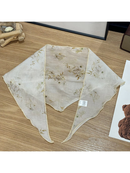 Scarvii - Spring Floral Print Sweet Triangle Bandana