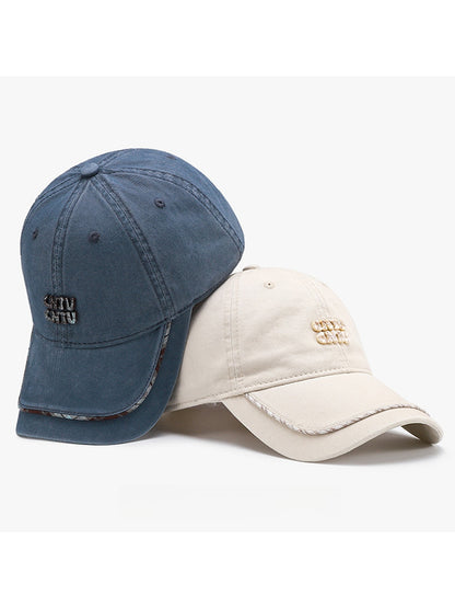 Haila - Simple Letter Detail Curved Brim Baseball Cap