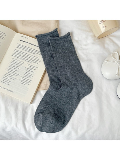 Rufia - Women's Minimal Mesh Knit Crew Socks
