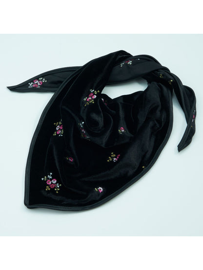 Scarvii - Ditsy Floral Velvet Bandana Scarf