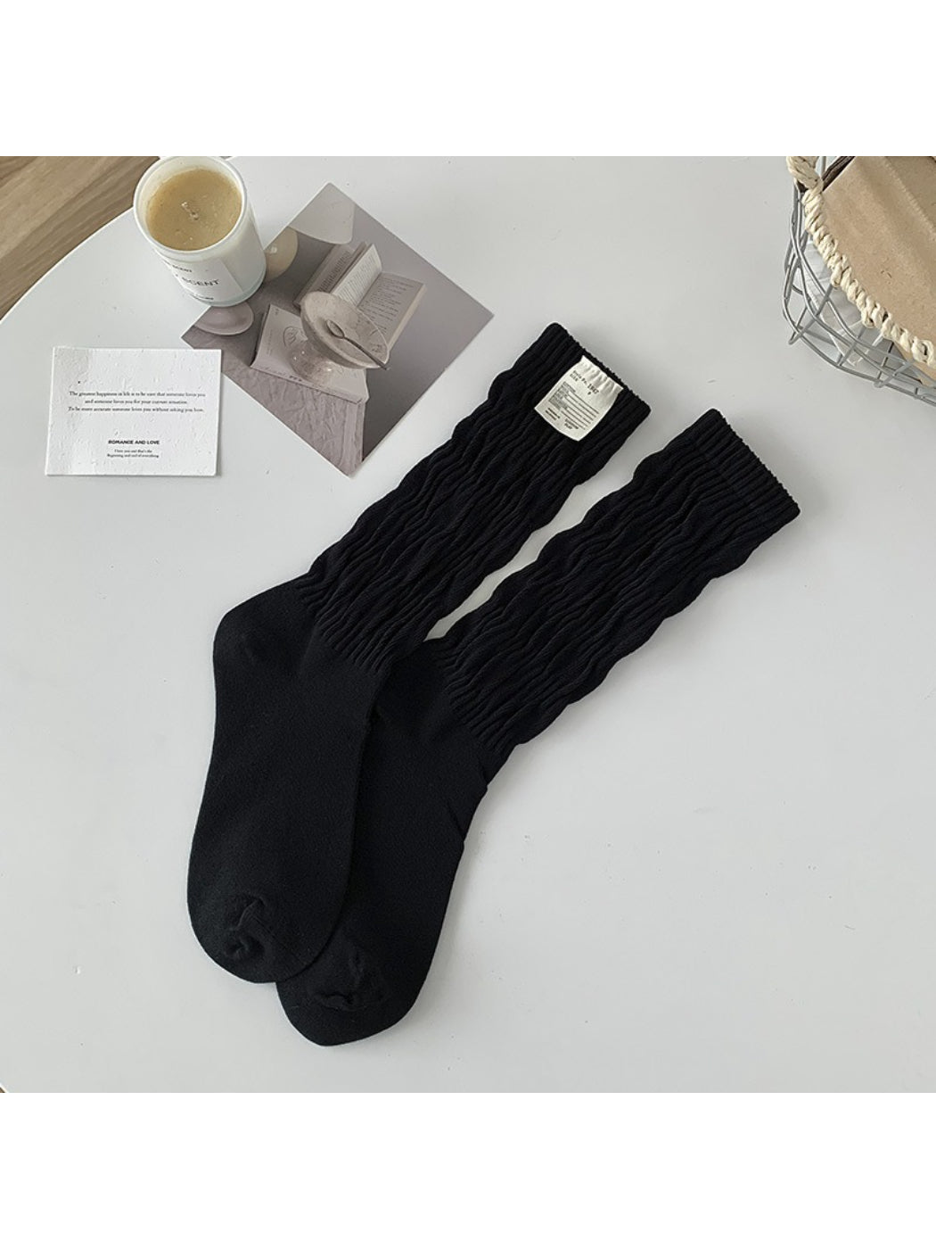 Rufia - Textured Soft Wave Knit Crew Socks