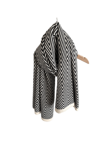 Scarvii - Herringbone Button Front Shawl Wrap