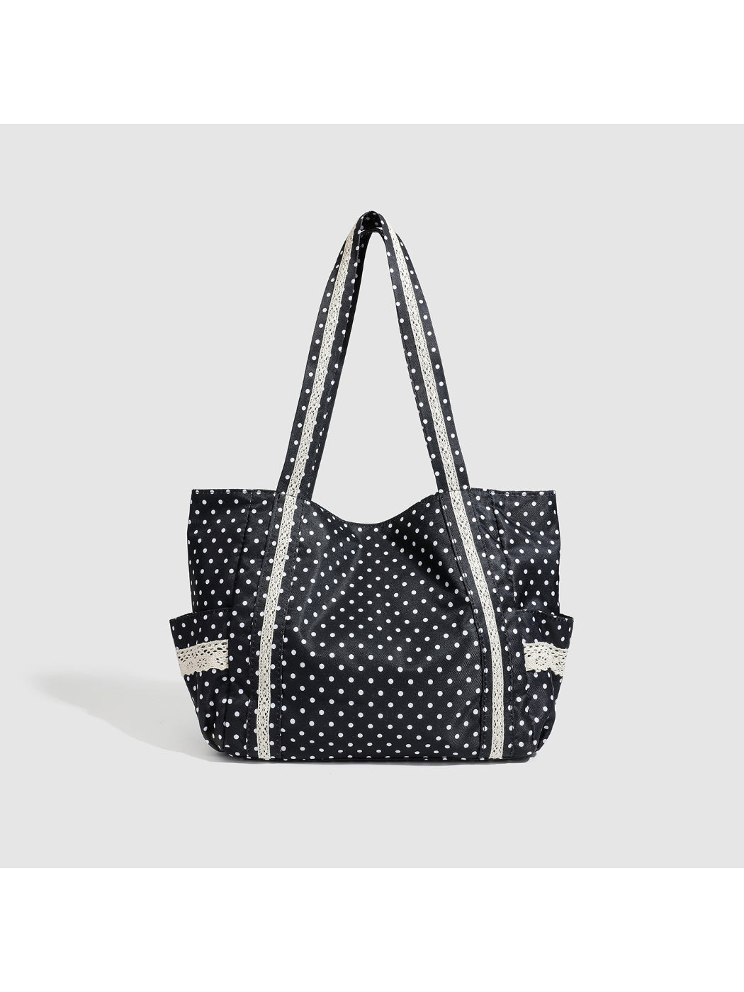 Cosbai - Polka Dot Bow Shoulder Tote Bag