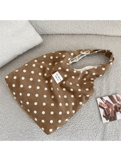 Cosbai - Polka Dot Soft Shoulder Tote Bag