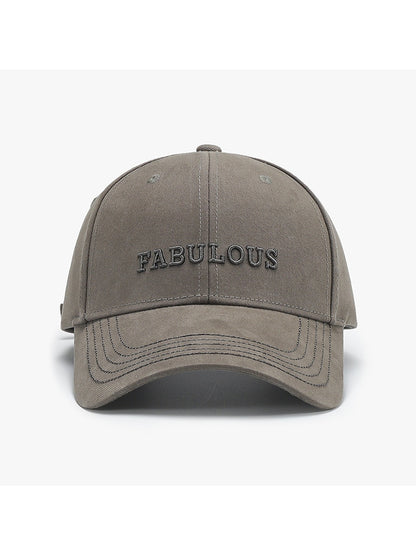 Haila - Adjustable Letter Detail Baseball Cap Hat
