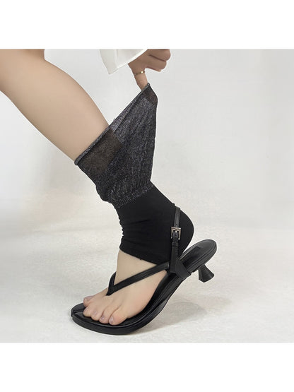 Rufia - Ruffle-Trim Open-Toe Crew Socks