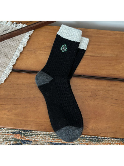 Rufia - Colorblock Winter Motif Crew Socks