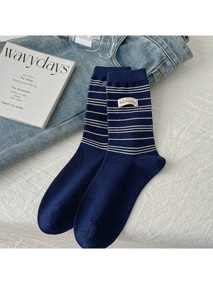 Rufia - Pinstripe Ribbed Crew Socks