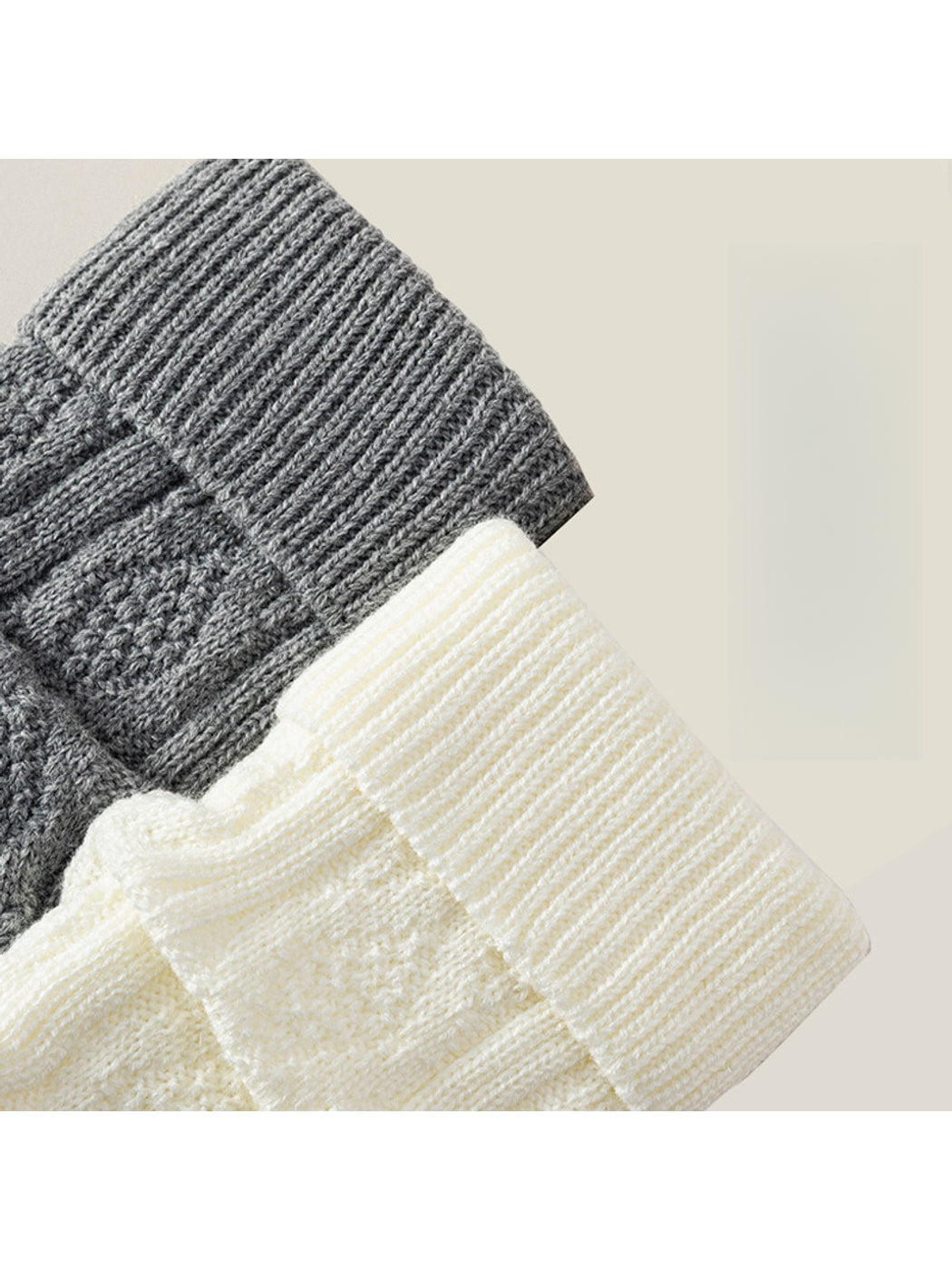 Cozyra - Textured Knit Ruffled Leg Warmers