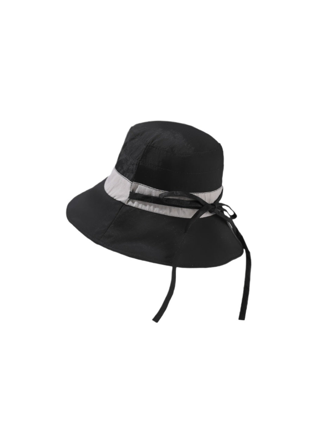 Side view of Haila ribbon band bucket hat showing the textured fabric