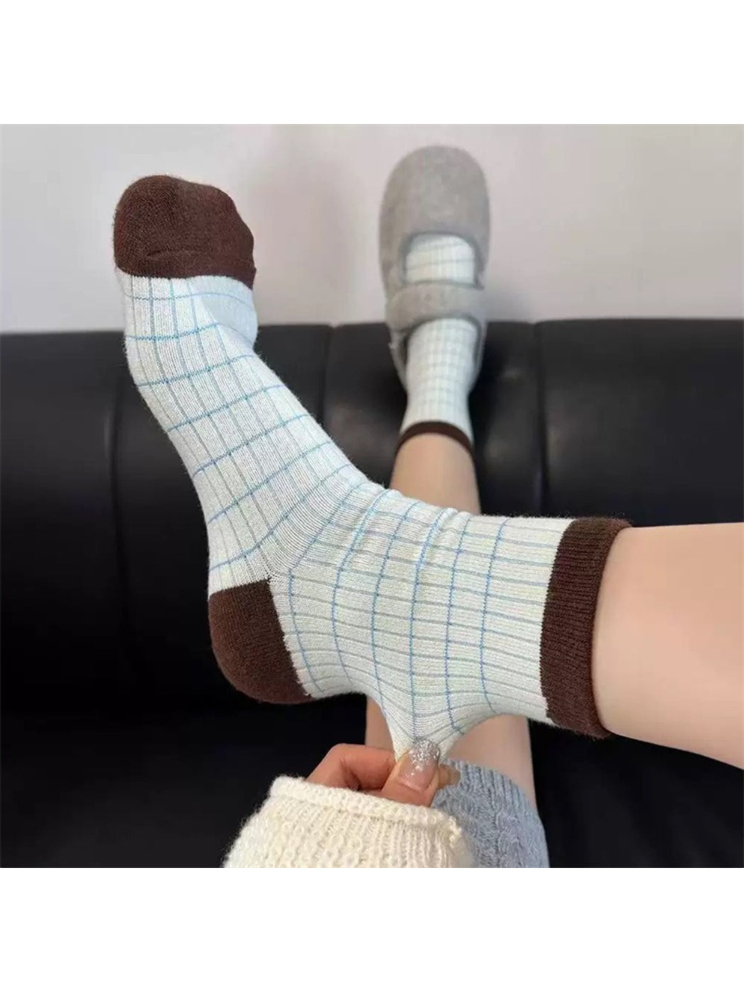 Rufia - Classic Check Grid Crew Socks