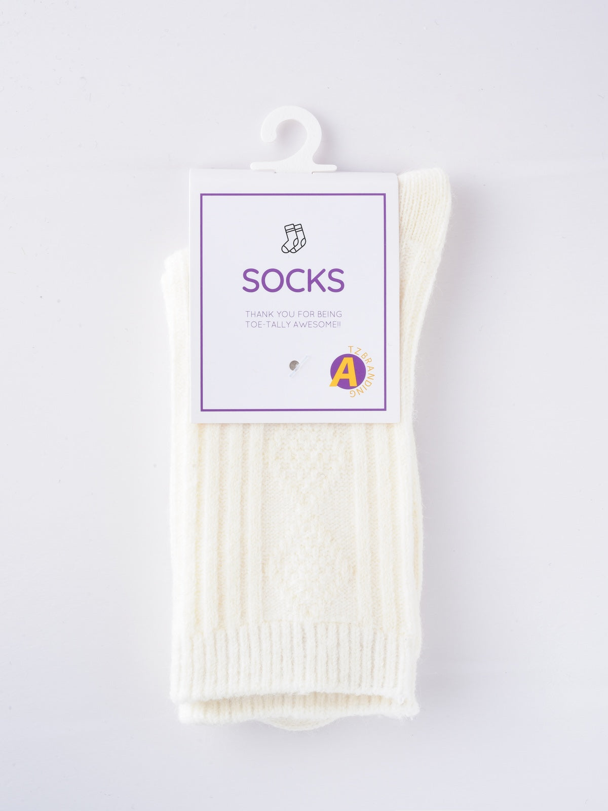 Rufia - Solid Diamond Pattern Mid-Calf Socks