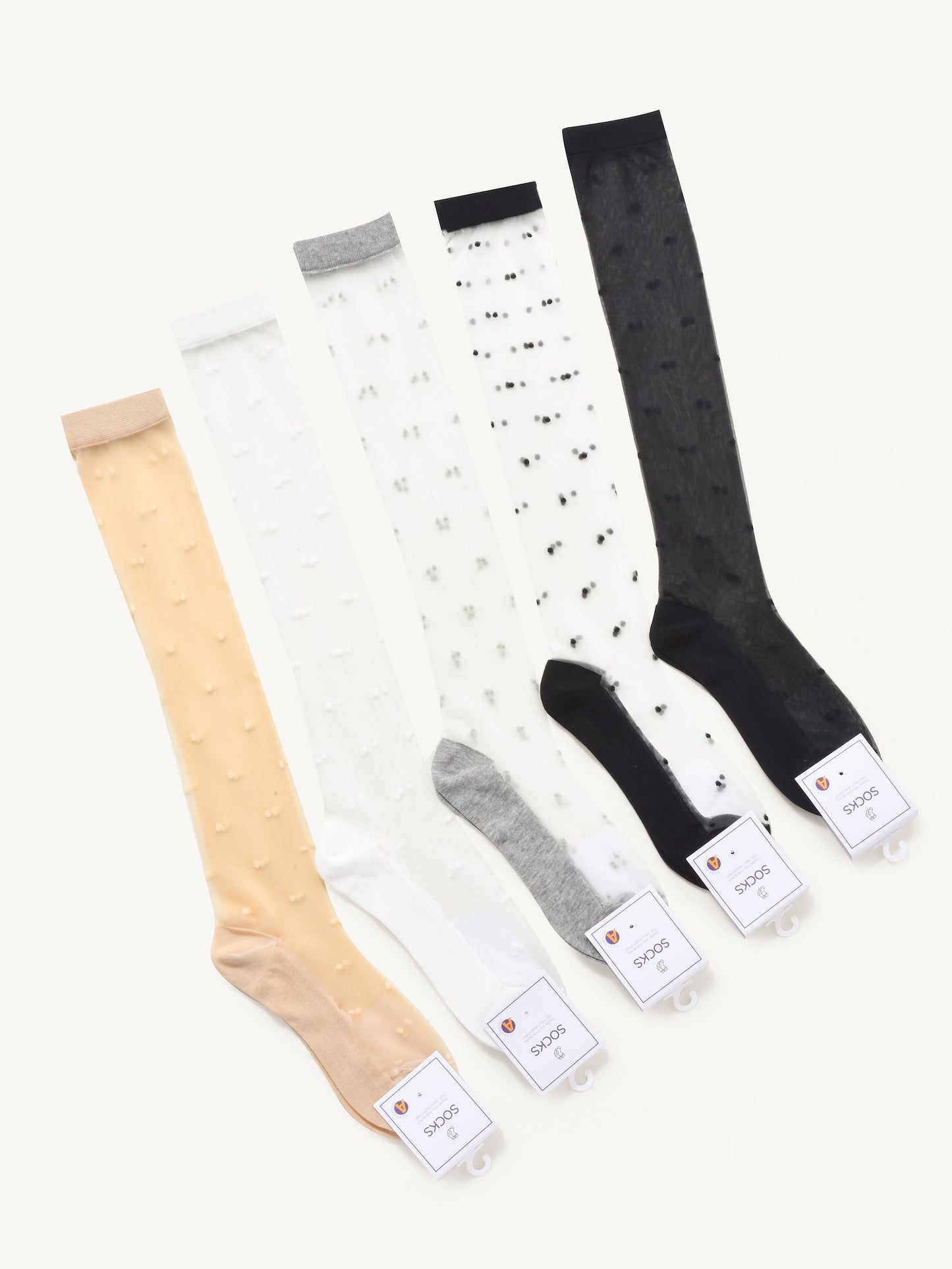 Rufia - Sheer Polka Mid Calf Socks