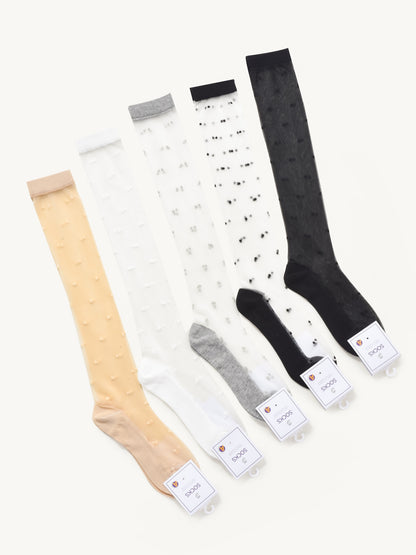 Rufia - Sheer Polka Mid Calf Socks