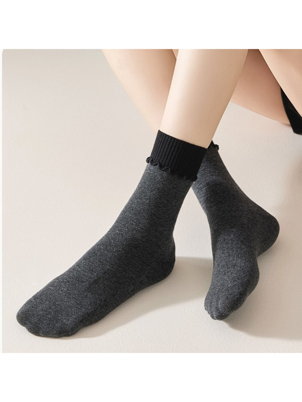 Rufia - Clean Ribbed Knit Crew Socks