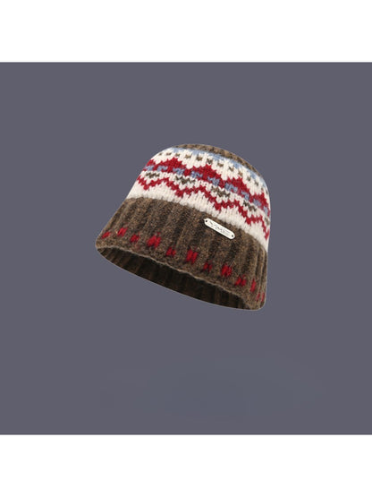 Haila - Fair Isle Knit Cozy Bucket Hat