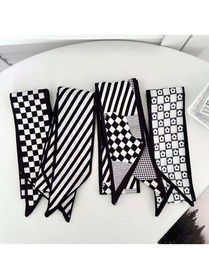 Scarvii - Bold Monochrome Pattern Skinny textile accessory