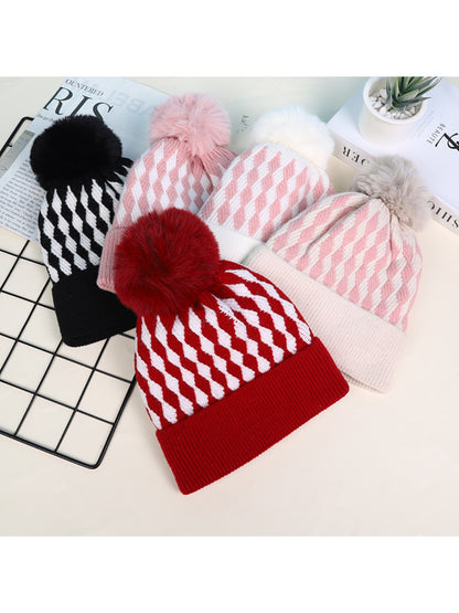 Haila - Women's Winter Plaid Beanie with Fleece Lined