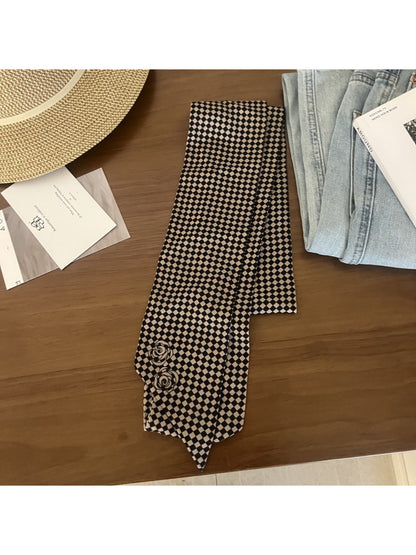 Scarvii Vintage Style Polka Dot Skinny Scarf