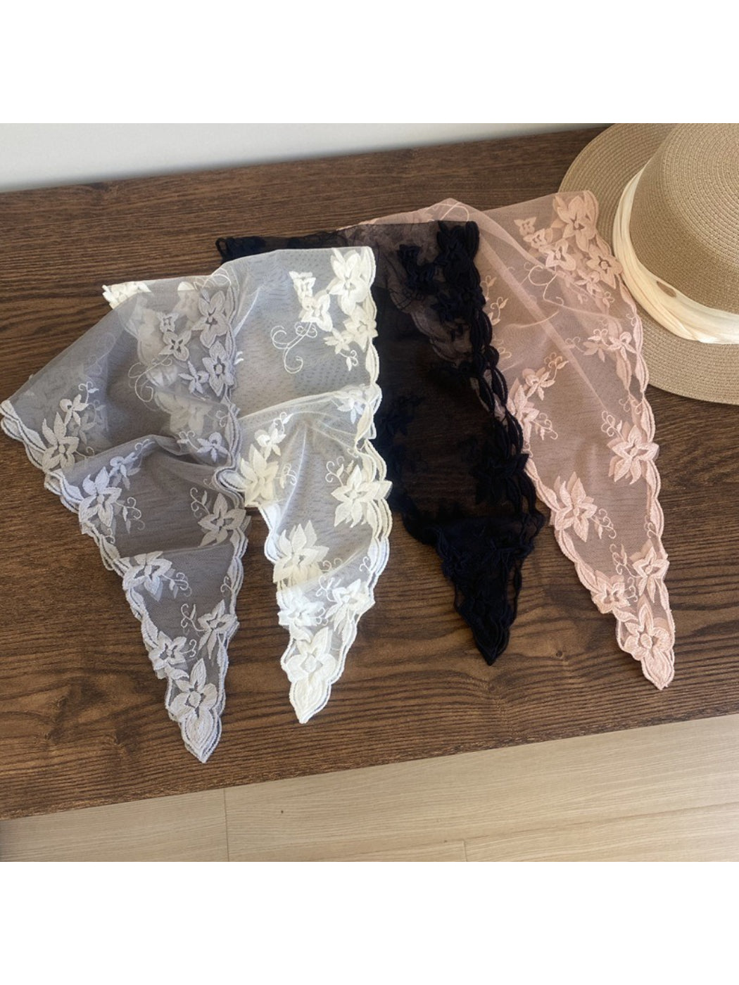 Scarvii Lace Embroidered Triangle Scarf