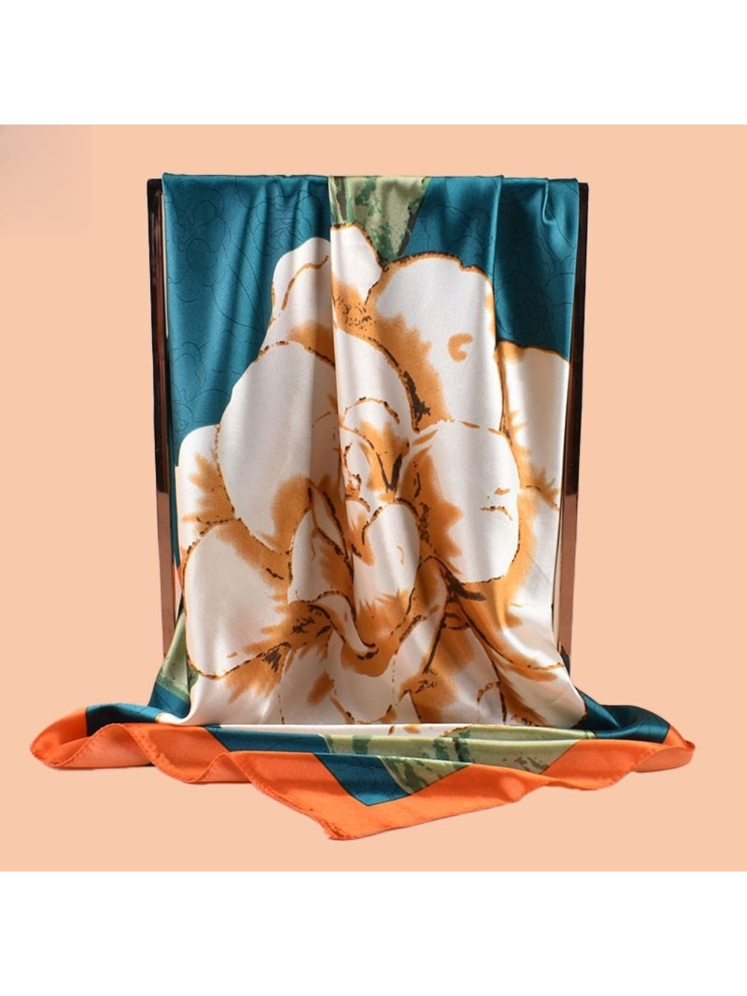 Scarvii - Square Scarf with Elegant Camellia Print