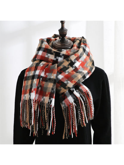 Scarvii - Multicolor Geometric Fringe Winter Scarf