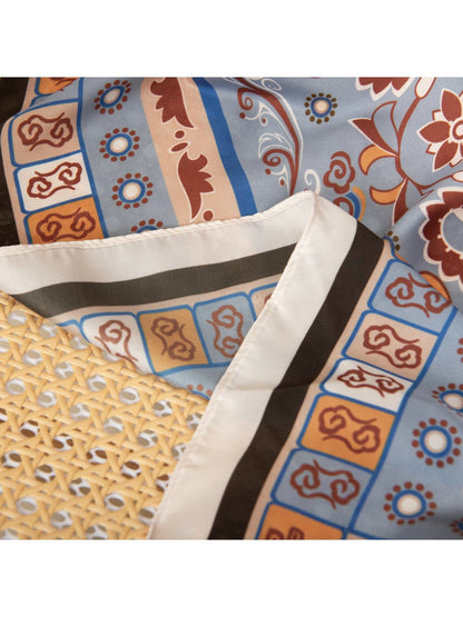 Scarvii - Elegant Print Border Square Scarf