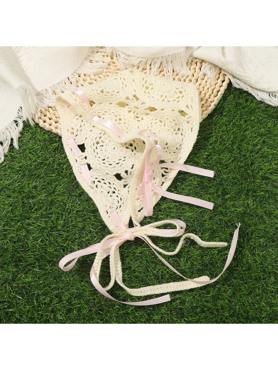 Scarvii Crochet Lace Ribbon Tie Hair Scarf