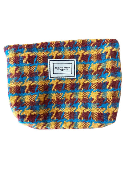 Cosbai - Classic Plaid Small Storage Clutch Bag