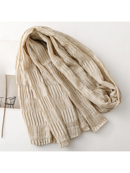 Scarvii - Textured Pleated Finish Long Scarf