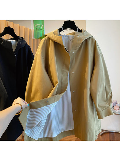 Crosa - Hooded Classic Swing Coat Sweater