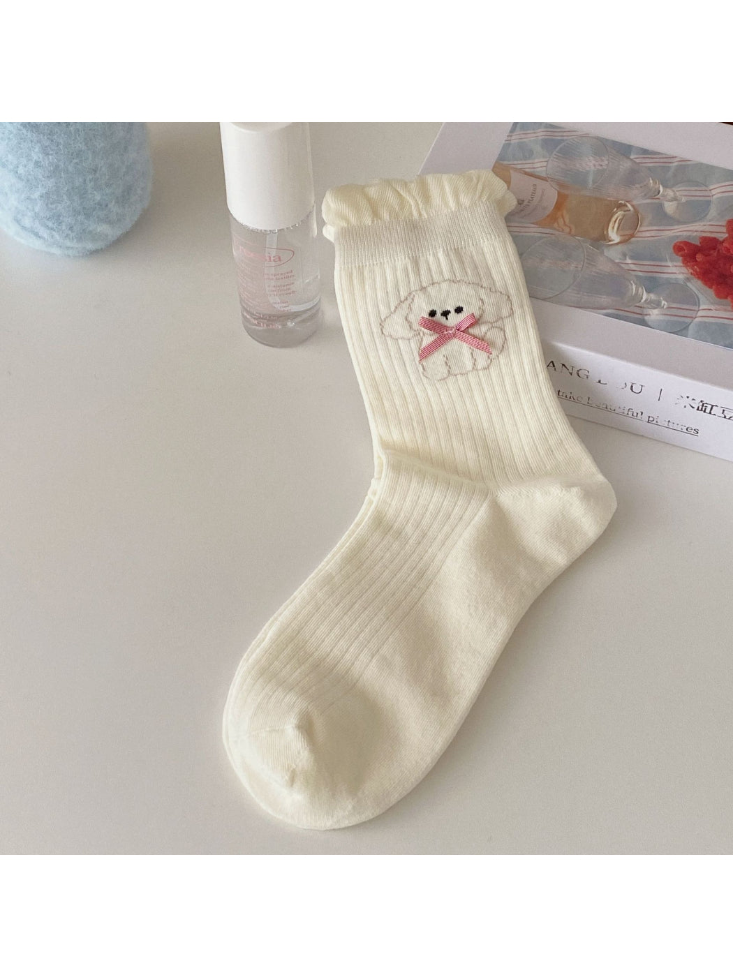 Rufia - Sweet Puppy Detail Ribbed Crew Socks product image 5