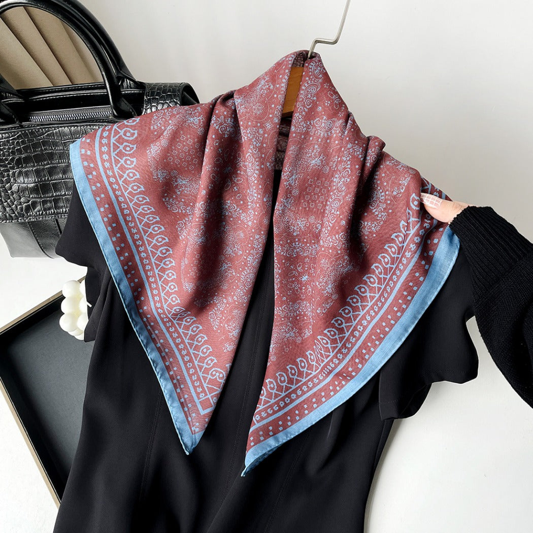 Scarvii - 27.5" Boho Paisley Print Scarf - Vintage & Light