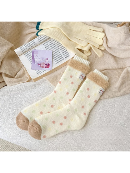 Rufia - Soft Polka Pattern Crew Socks