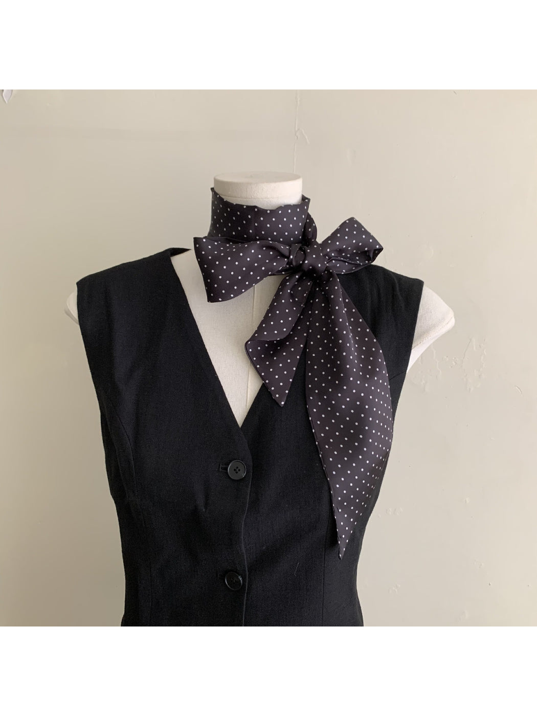Scarvii - Retro Polka Dot Skinny Scarf