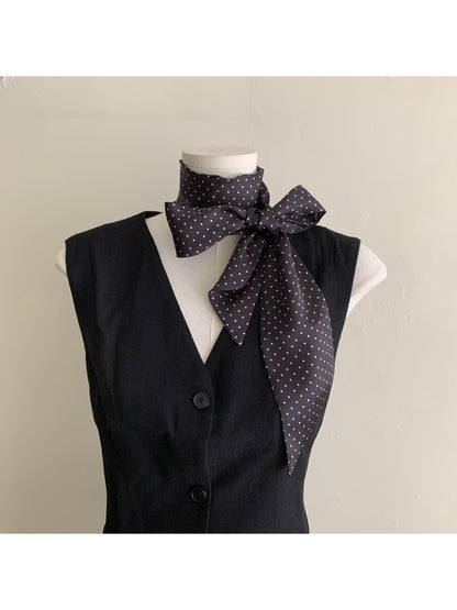Scarvii - Retro Polka Dot Skinny Scarf