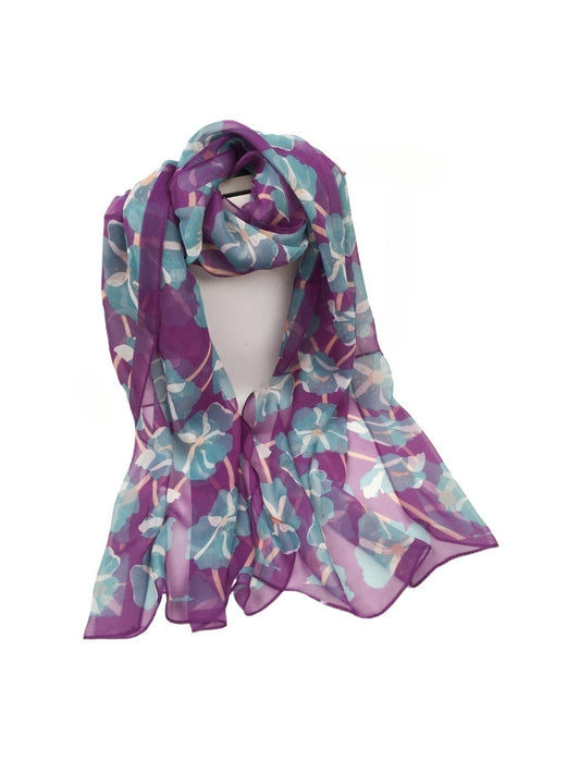 Scarvii - Floral Print Scarf - Elegant & Lightweight