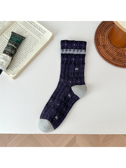 Rufia - Soft Vintage Jacquard Crew Socks