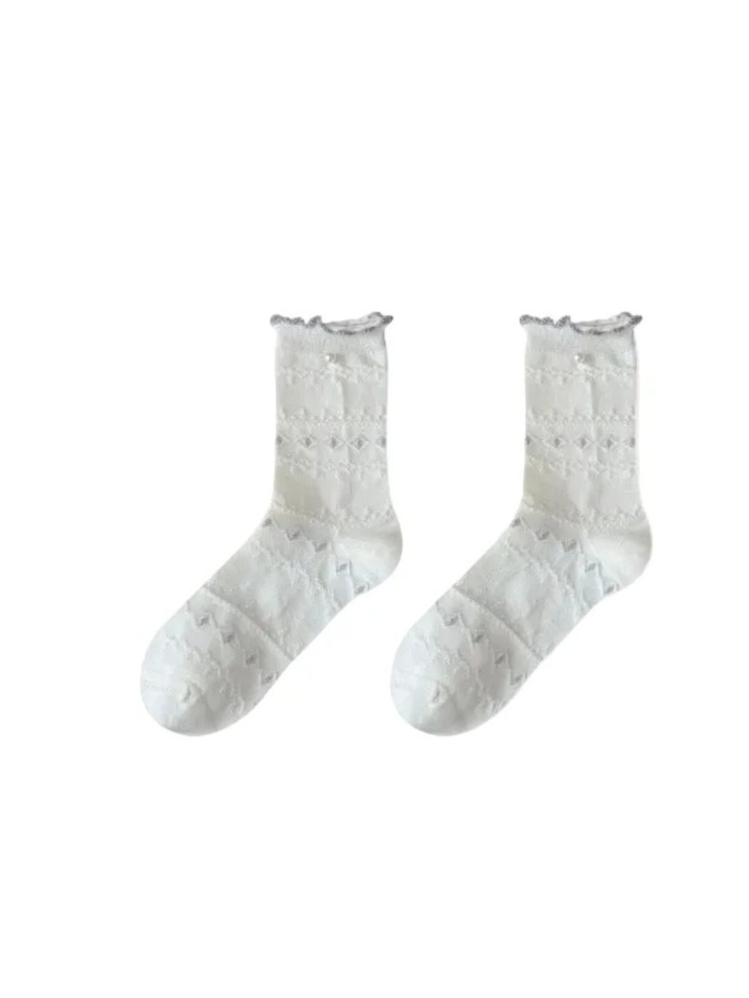 Rufia - Geometric Ruffle Crew Socks