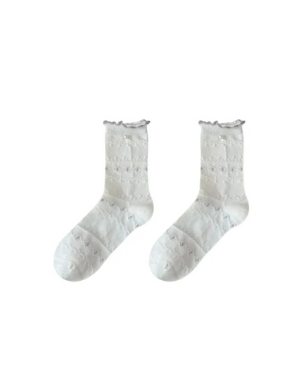 Rufia - Geometric Ruffle Crew Socks