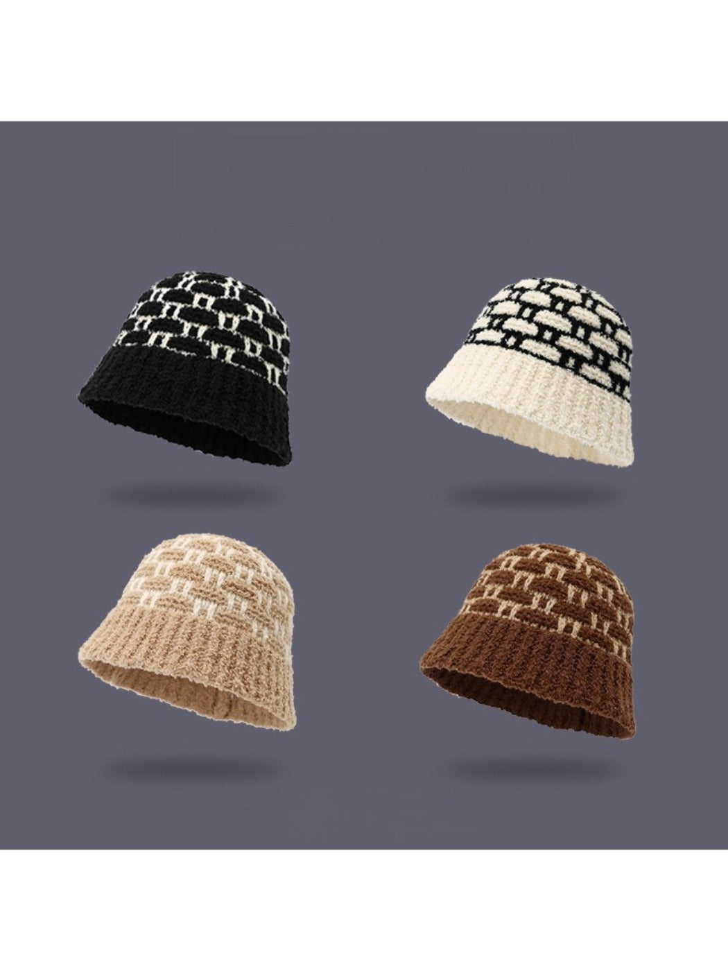 Haila - Winter Diamond Knitted Bucket Hat