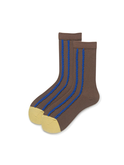 Rufia - Contrast Stripe Textured Crew Socks